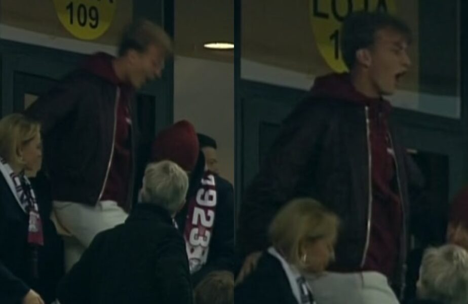 Fiul lui Dan Şucu s-a urcat pe scaun la oficială după golul marcat de Rrahmani. Imagini fabuloase pe Arena Naţională