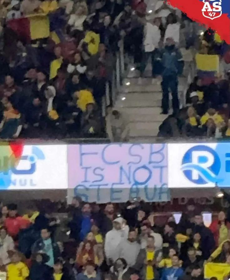 Mesajul transmis de fanii CSA Steaua la meciul Columbia - România, disputat la Madrid