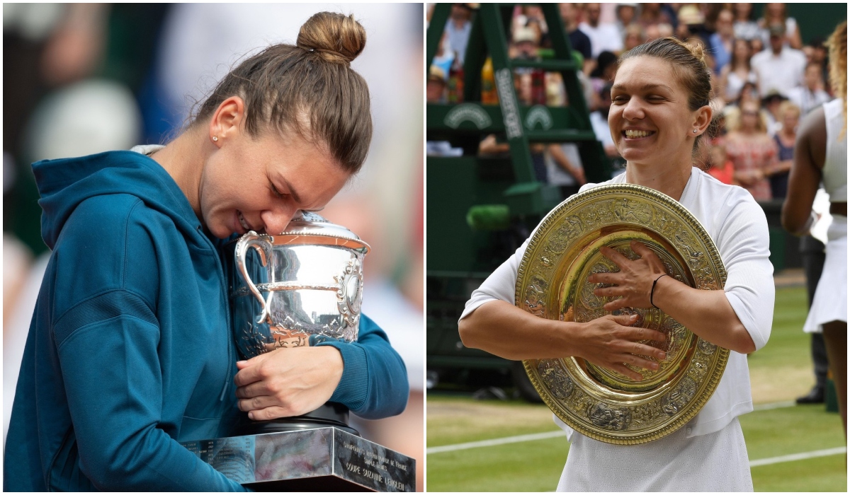 Simona Halep, mesaj pentru români după ce a câştigat „meciul vieţii! Imagini de colecţie cu trofeele Roland Garros şi Wimbledon