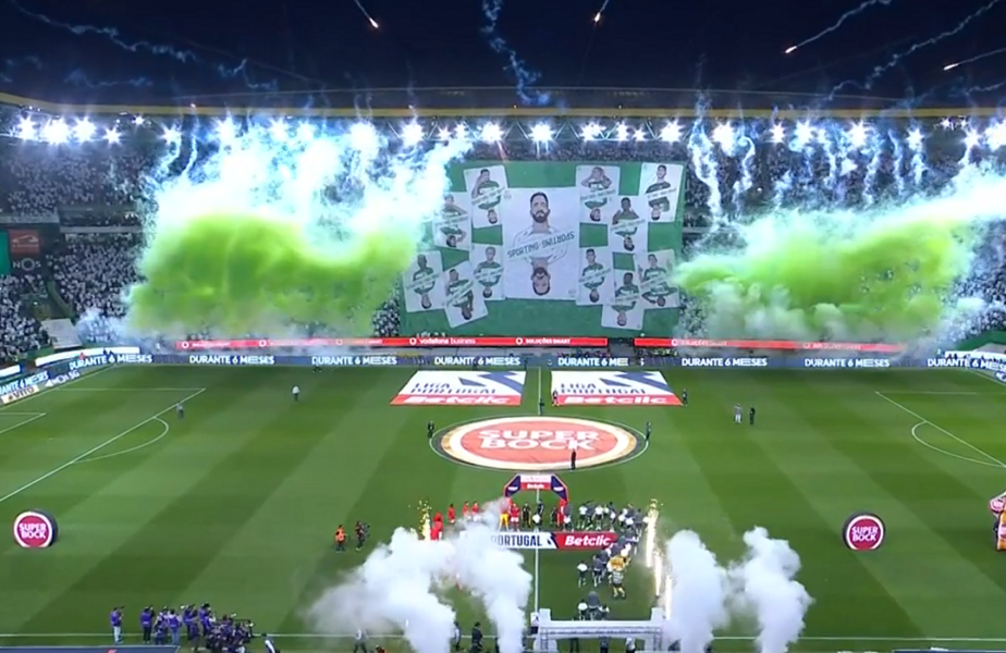 Atmosferă de senzație la Sporting – Benfica, LIVE în AntenaPLAY! Suporterii alb-verzilor au pregătit o scenografie superbă