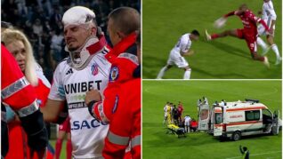 Romario Benzar, scos cu ambulanţa de pe teren în Botoşani – Dinamo! Fault teribil comis de Hakim Abdallah