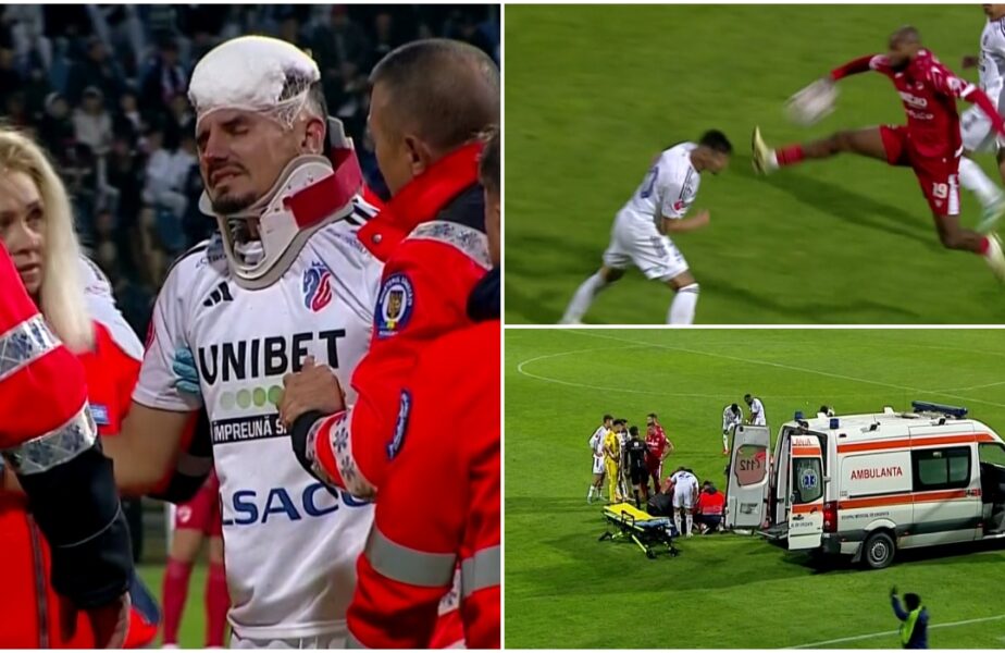 Romario Benzar, scos cu ambulanţa de pe teren în Botoşani – Dinamo! Fault teribil comis de Hakim Abdallah