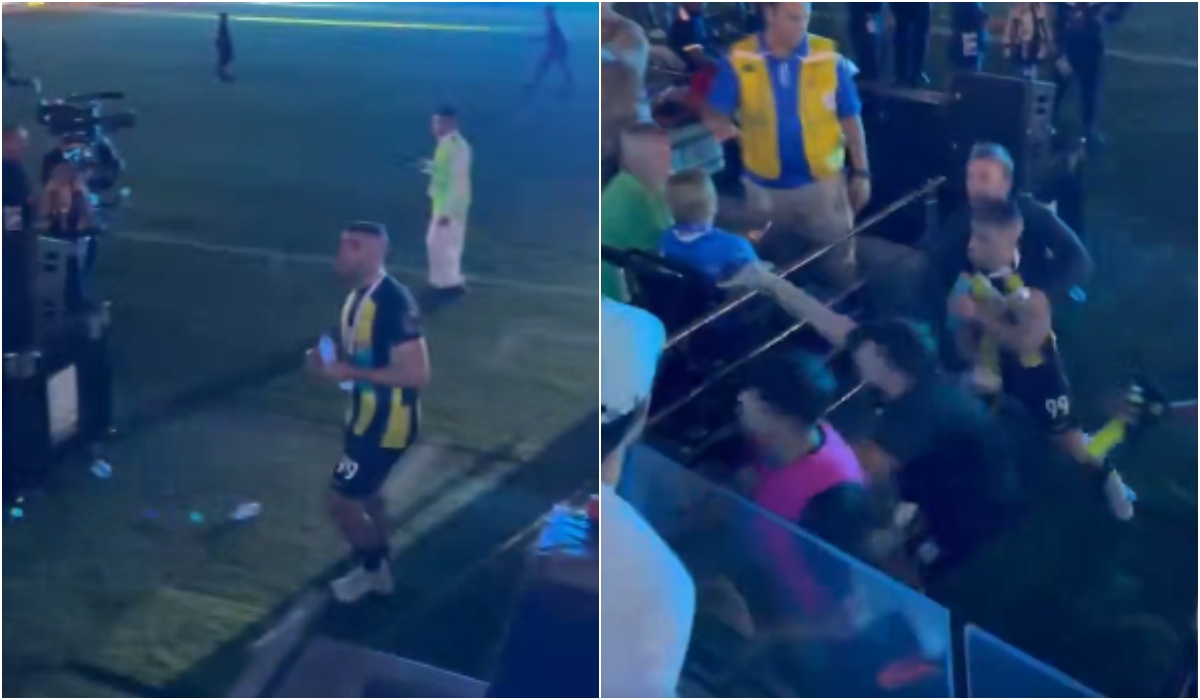 Imagini şocante în Arabia Saudită! Colegul lui Benzema a fost lovit cu biciul de un spectator. Scene de necrezut