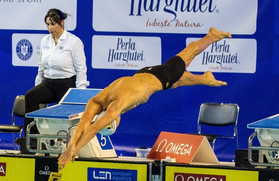 David Popovici a câștigat medalia de aur la proba de 100 m liber, de la Campionatul Național de înot în bazin de 50 m
