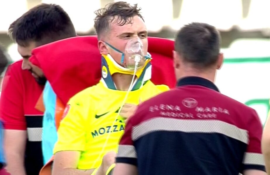 Verdict dur al medicilor pentru Luca Mihai, jucătorul care a părăsit meciul Dinamo – Poli Iaşi cu masca de oxigen pe faţă!