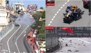 Sergio Perez, impact violent în primul tur al Marelui Premiu de la Monaco! Şi-a făcut maşina praf