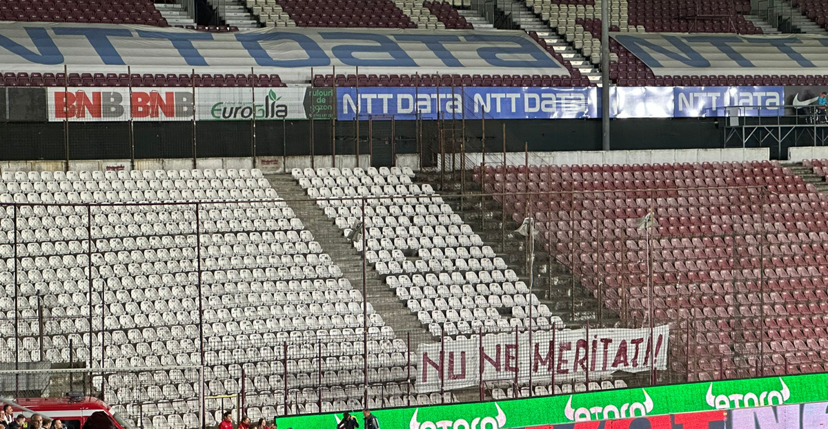 Singurul mesaj afișat de fanii de la Rapid, la meciul cu CFR Cluj! / AS.ro