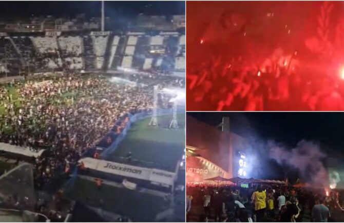 Fanii lui PAOK au „aprins” Salonicul, după ce Răzvan Lucescu le-a adus un nou titlu! Imagini live cu sărbătoarea de pe stadion
