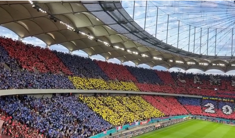 Arena Naţională, colorată în roşu-albastru la FCSB - CFR Cluj