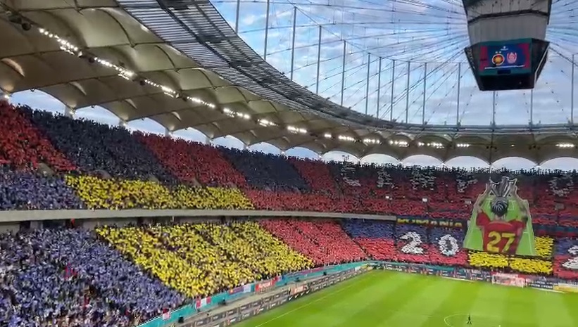 Arena Naţională, colorată în roşu-albastru la FCSB - CFR Cluj