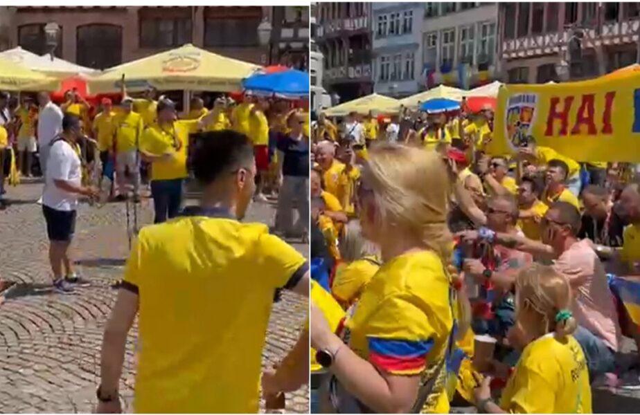 „România, ale!” Atmosferă de senzație pe străzile din Frankfurt! Fanii români fac spectacol, înaintea meciului cu Slovacia