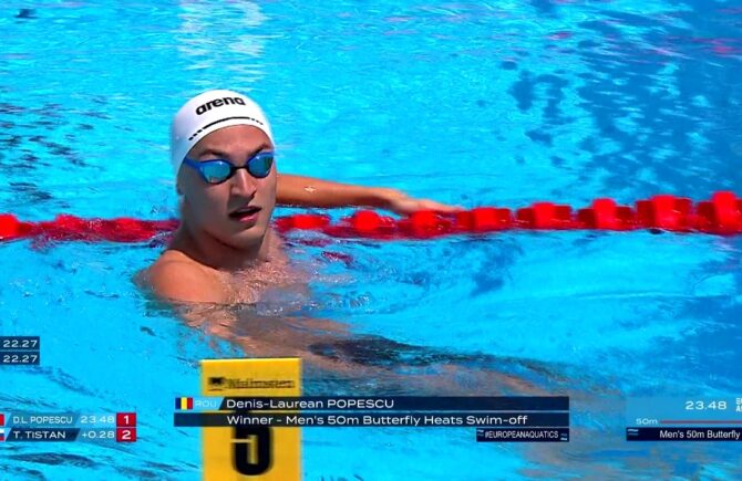 Denis Popescu, moment inedit la CE de înot de la Belgrad! A avut nevoie de două curse pentru a ajunge în semifinale