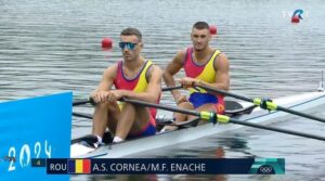 Marian Florian Enache şi Andrei Sebastian Cornea, în semifinalele probei de dublu vâsle masculin, la Jocurile Olimpice 2024