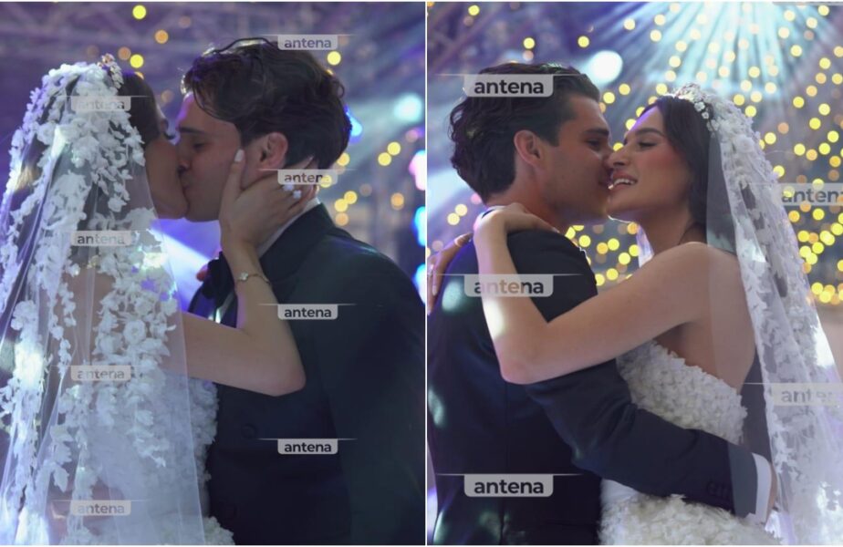 Imagini de vis cu valsul mirilor, de la nunta anului! Ianis şi Elena Hagi au strălucit pe ringul de dans
