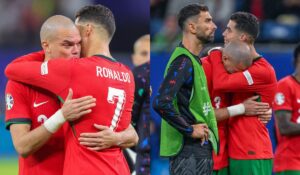 Reacţia lui Pepe, după ce a izbucnit în plâns şi a fost consolat de Cristiano Ronaldo după eliminarea Portugaliei de la EURO 2024