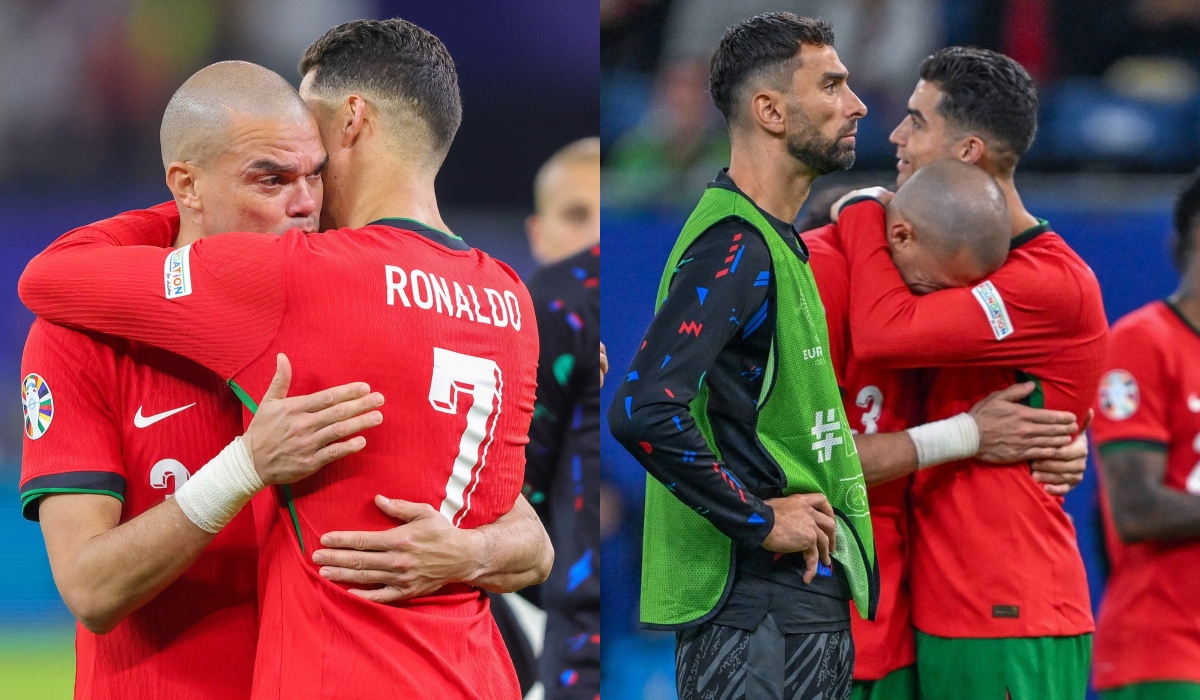 Reacţia lui Pepe, după ce a izbucnit în plâns şi a fost consolat de Cristiano Ronaldo după eliminarea Portugaliei de la EURO 2024