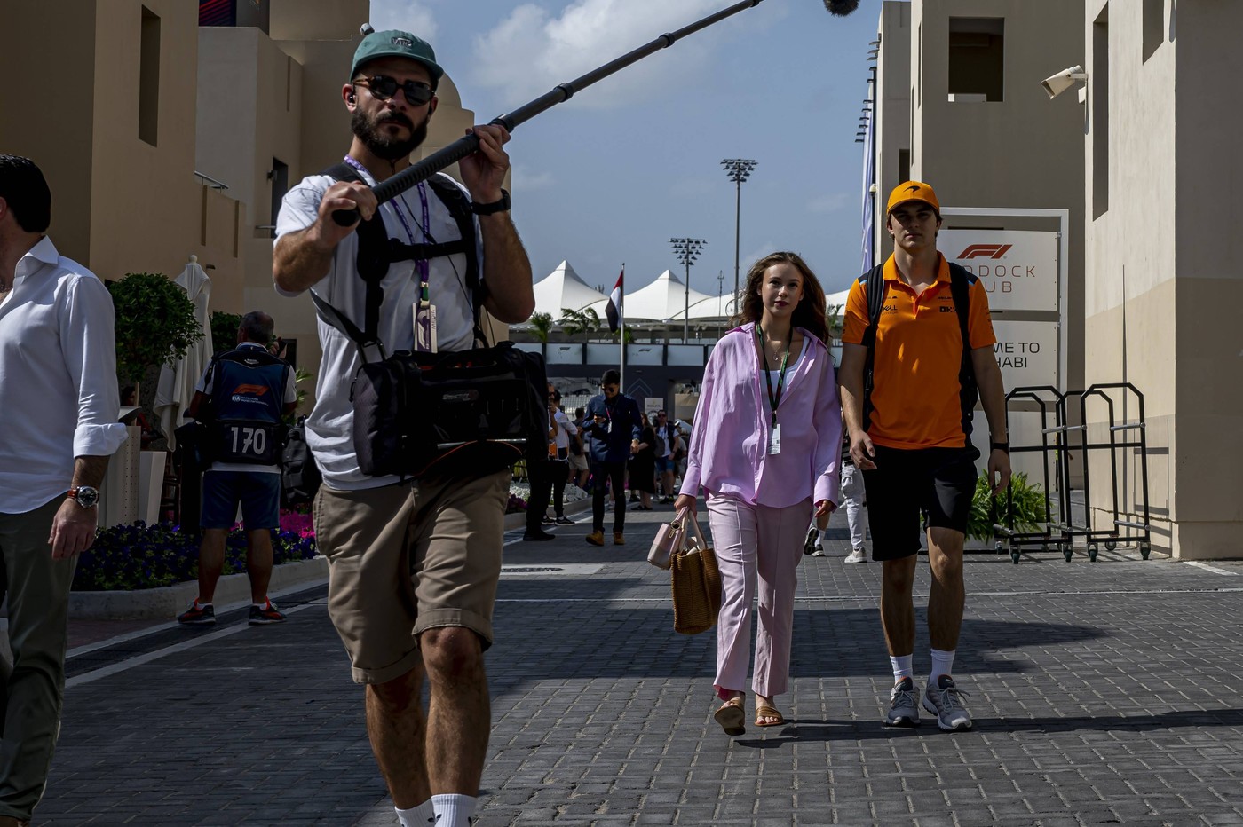 Abu Dhabi - 25-10-2023, Yas Marina Circuit, Lily Zneimer and Oscar Piastri at the Formula 1 UAE Grand Prix 2023 Saturday Formula 1 UAE Grand Prix 2023 Saturday x23282504x Copyright:,Image: 852028088, License: Rights-managed, Restrictions: PUBLICATIONxNOTxINxNED, Credit images as 