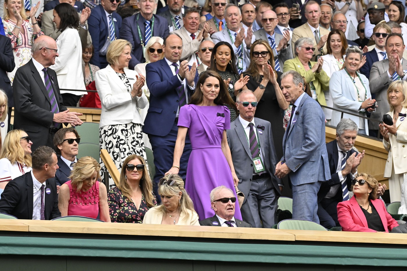 Tennis : Wimbledon 2024 - Kate Middleton dans la Royal Box - avec Charlotte sa fille et sa soeur Pippa,Image: 889649731, License: Rights-managed, Restrictions: , Model Release: no
