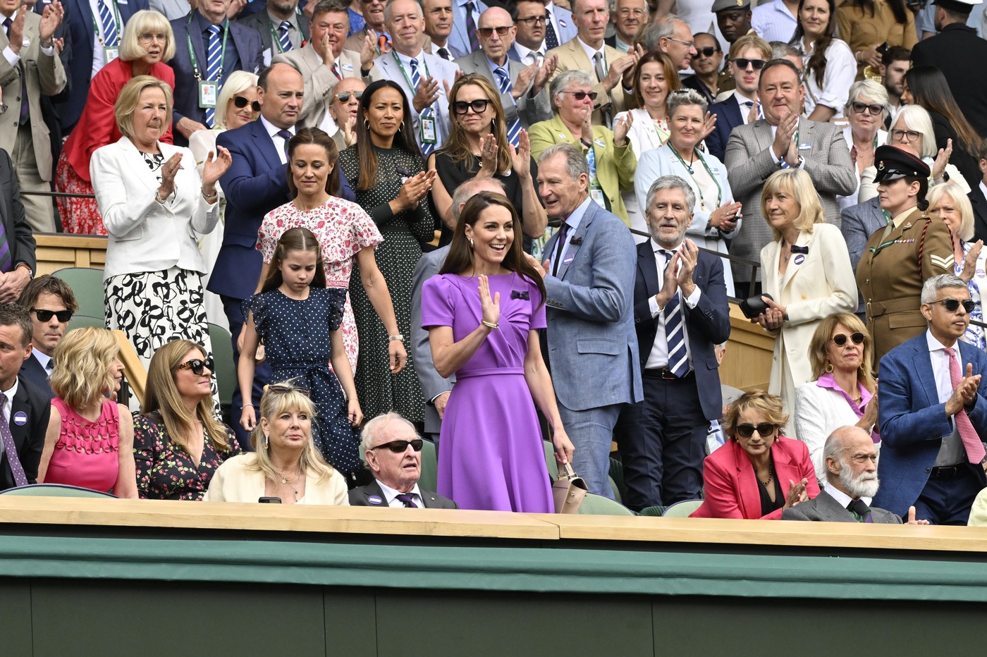Tennis : Wimbledon 2024 - Kate Middleton dans la Royal Box - avec Charlotte sa fille et sa soeur Pippa,Image: 889649878, License: Rights-managed, Restrictions: , Model Release: no