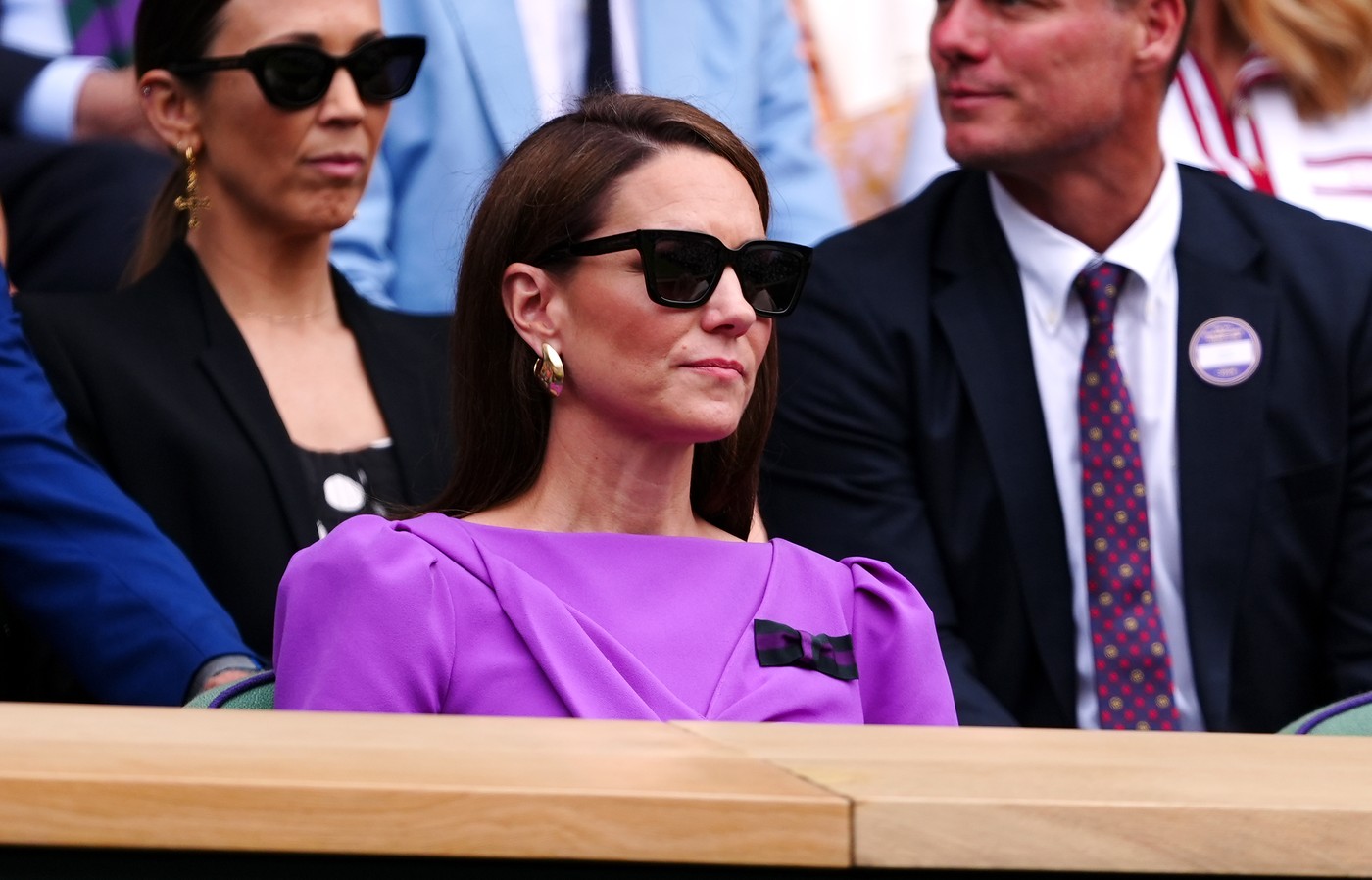 The Princess of Wales in the royal box on day fourteen of the 2024 Wimbledon Championships at the All England Lawn Tennis and Croquet Club, London. Picture date: Sunday July 14, 2024.,Image: 889650299, License: Rights-managed, Restrictions: Editorial use only. No commercial use without prior written consent of the AELTC. Still image use only - no moving images to emulate broadcast. No superimposing or removal of sponsor/ad logos., Model Release: no