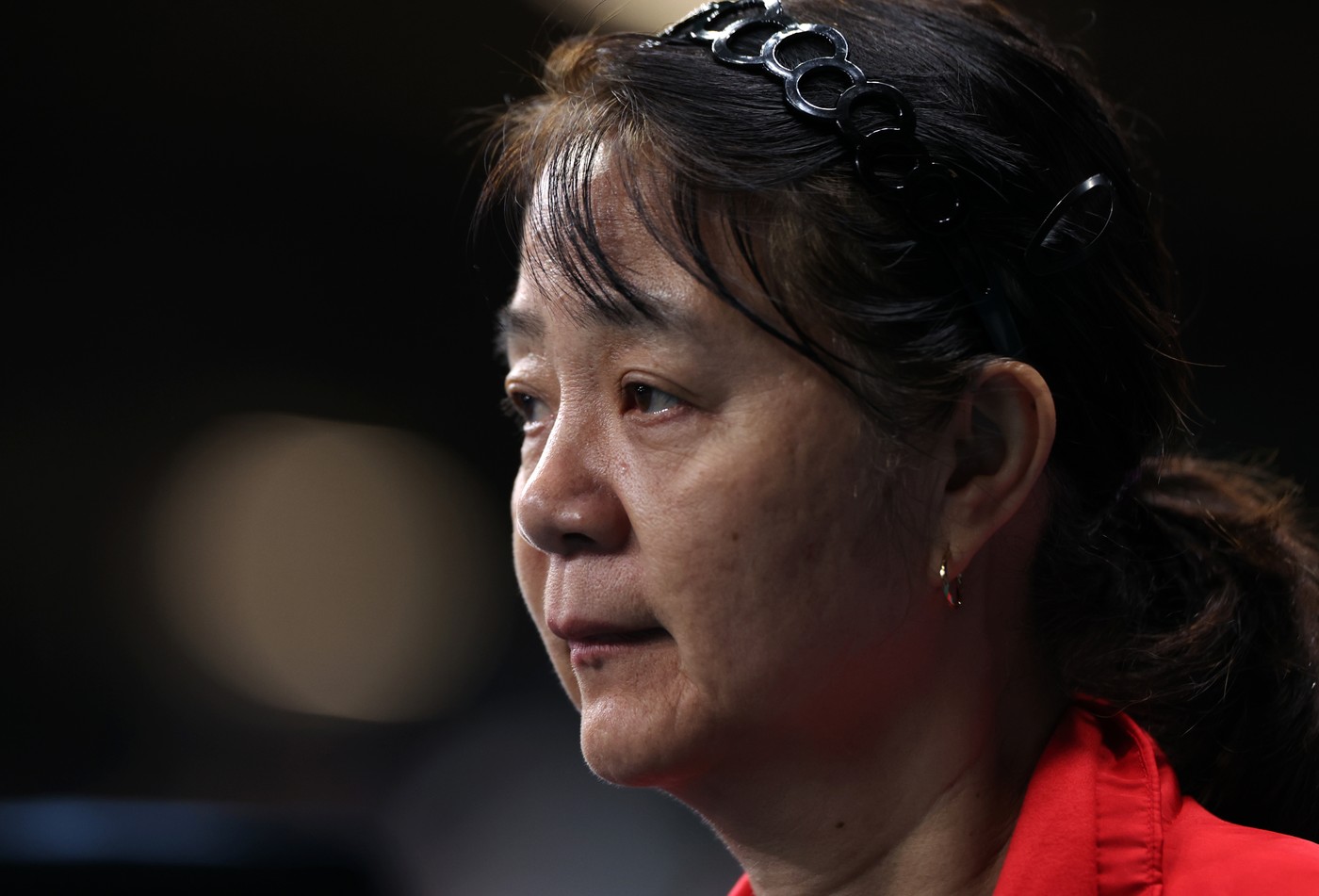 PARIS, July 27, 2024  -- Zeng Zhiying of Chile competes during women's singles preliminary round table tennis match against Mariana Sahakian of Lebanon at the Paris 2024 Olympic Games in Paris, France, on July 27, 2024.,Image: 893135055, License: Rights-managed, Restrictions: , Model Release: no