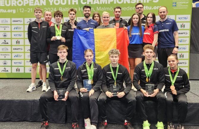 România a cucerit 11 medalii la Campionatele Europene de tenis de masă pentru juniori U15 şi U19 de la Malmo