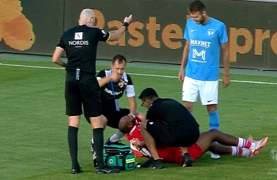 Hakim Abdallah s-a accidentat grav şi a început să plângă pe teren! Probleme uriaşe pentru atacantul lui Dinamo