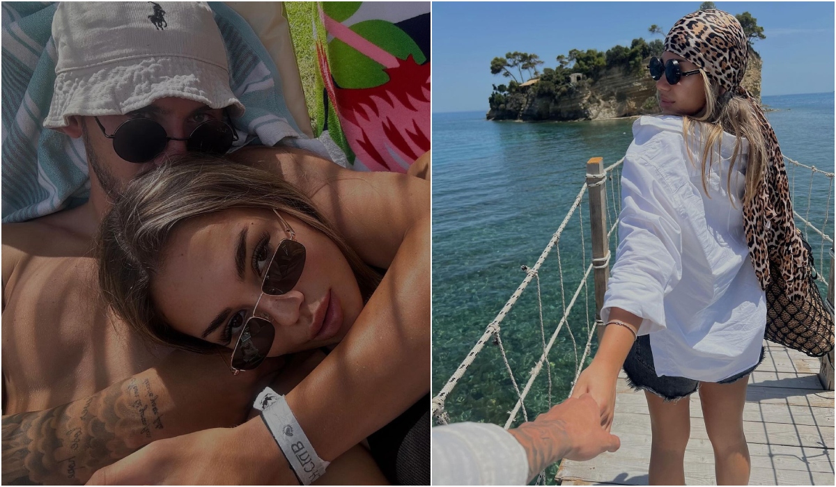 Iubita unui jucător de la FCSB, răvăşitoare la plajă! Alexandra a făcut senzaţie într-un costum de baie roz