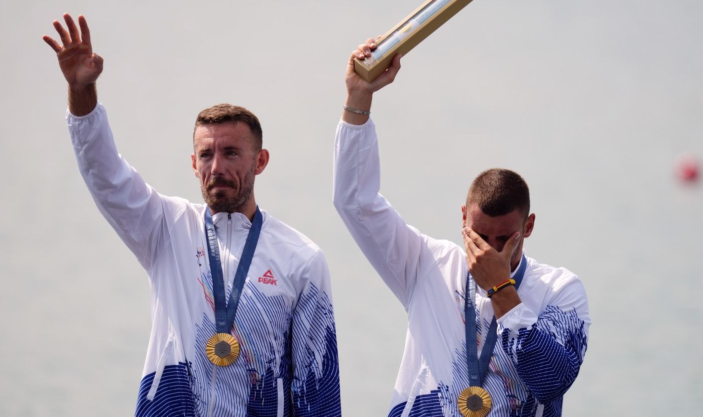 Marian Enache şi Andrei Cornea, după ce au cucerit aurul olimpic: 