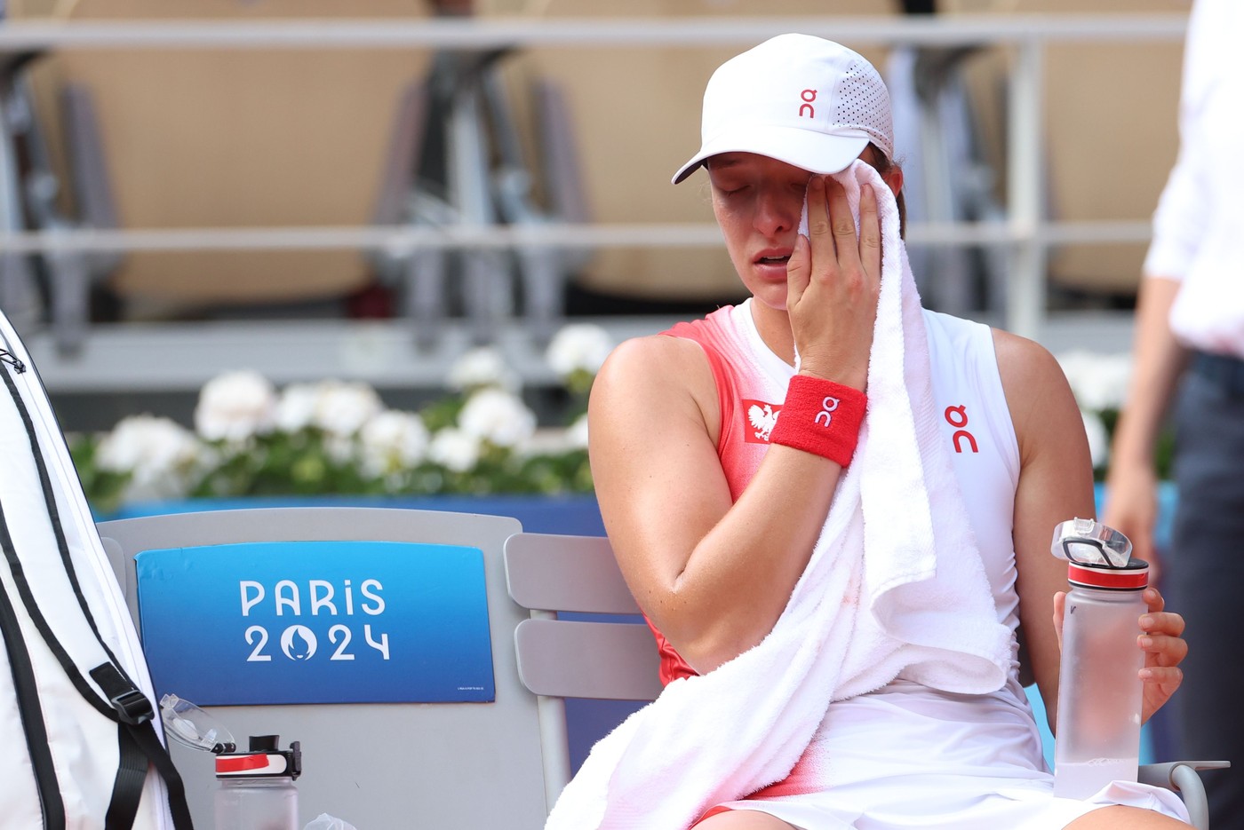 Iga Swiatek of Team Poland reacts after winning during the Tennis Women's Singles Bronze Medal match against Anna Karolina Schmiedlova of Team Slovakia on day seven of the Olympic Games Paris 2024 at Roland Garros on August 02, 2024 in Paris, France
Tennis - Olympic Games Paris 2024: Day 7, France - 02 Aug 2024,Image: 895339934, License: Rights-managed, Restrictions: NO SALES POLAND, Model Release: no