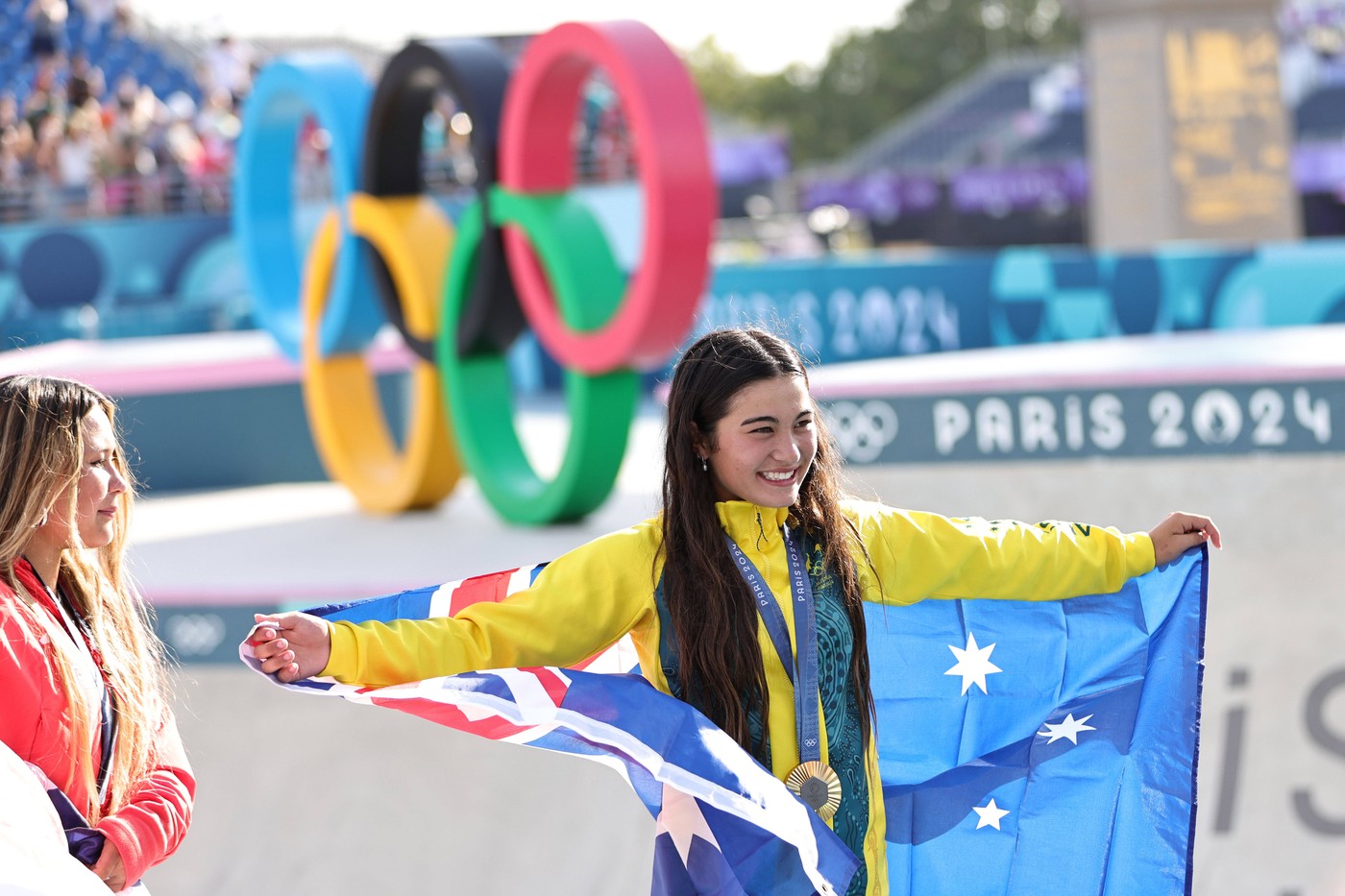 Arisa Trew, AUS, after skateboard final at 2024 Olympic Games, Olympische Spiele, Olympia, OS in Paris 06/08/2024 *** Arisa Trew, AUS, after skateboard final at 2024 Olympic Games in Paris 06 08 2024,Image: 896585076, License: Rights-managed, Restrictions: PUBLICATIONxNOTxINxCHNxSUI, Credit images as 