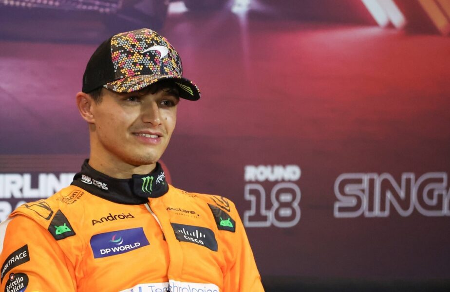 Reacţia lui Lando Norris, după ce a obţinut pole-position-ul în cursa de sprint a Marelui Premiu de Formula 1 din Qatar