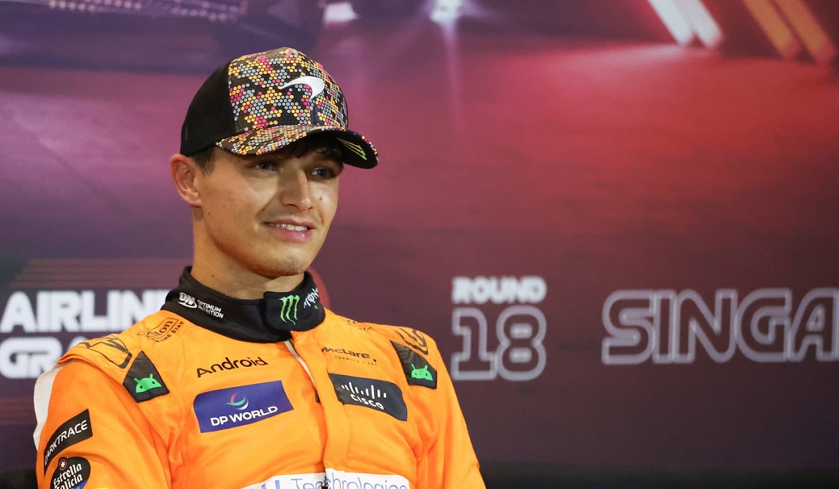 Reacţia lui Lando Norris, după ce a obţinut pole-position-ul în cursa de sprint a Marelui Premiu de Formula 1 din Qatar