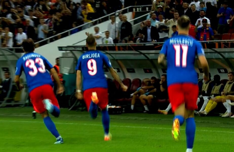 Daniel Bîrligea a marcat primul lui gol pentru FCSB! Gestul făcut imediat de atacantul roş-albaştrilor după reuşita cu RFS