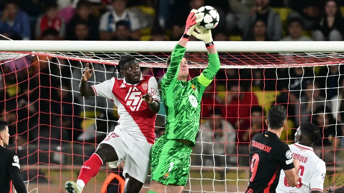 Ter Stegen, după faza care a dus la eliminarea lui Garcia, în Monaco - Barcelona 2-1