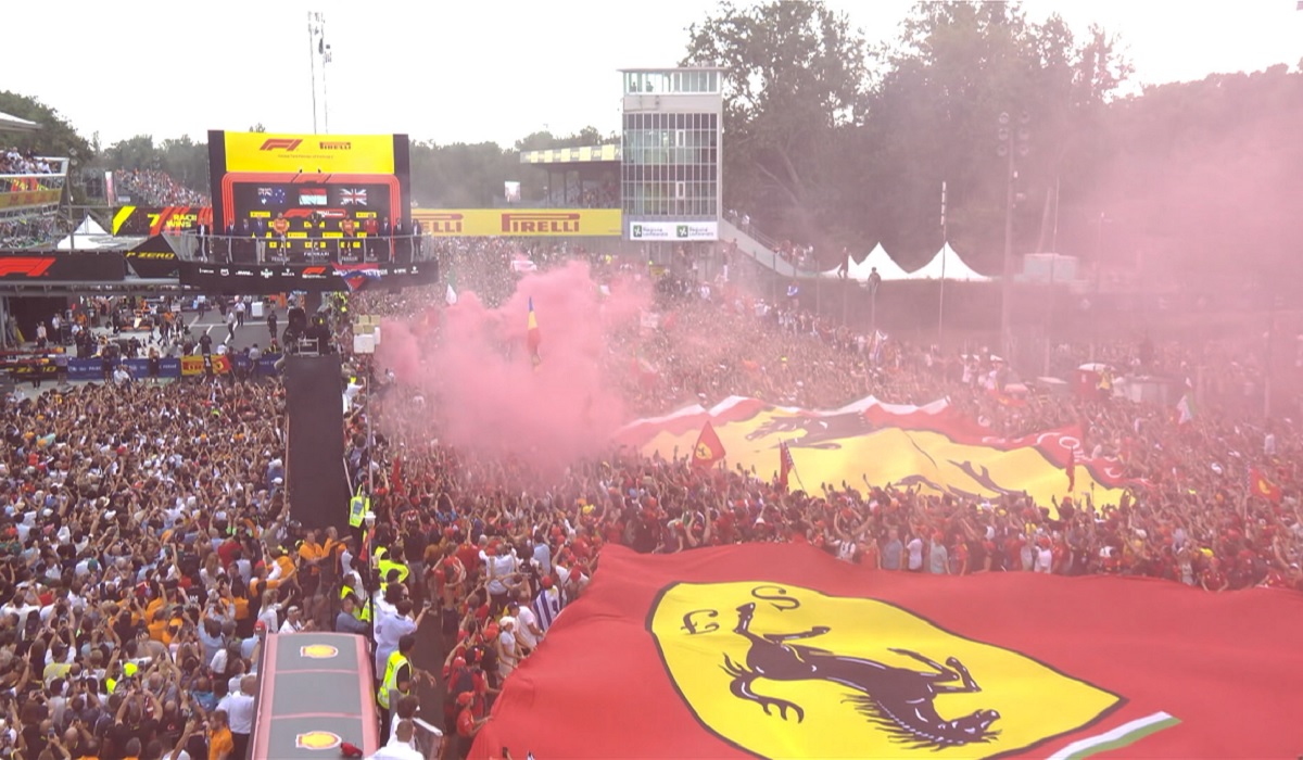 Nebunie totală după victoria lui Charles Leclerc în Marele Premiu al Italiei! Atmosferă superbă la Monza