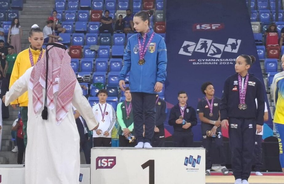 Alexia Blănaru a câştigat medalia de aur la Gymnasiada de la Bahrain! Festivitatea a fost refăcută după o greşeală uluitoare