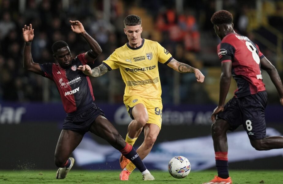 Dennis Man, criticat de italieni, chiar şi după golul marcat în Parma – Cagliari 2-3: „Nu poţi juca 10 minute”