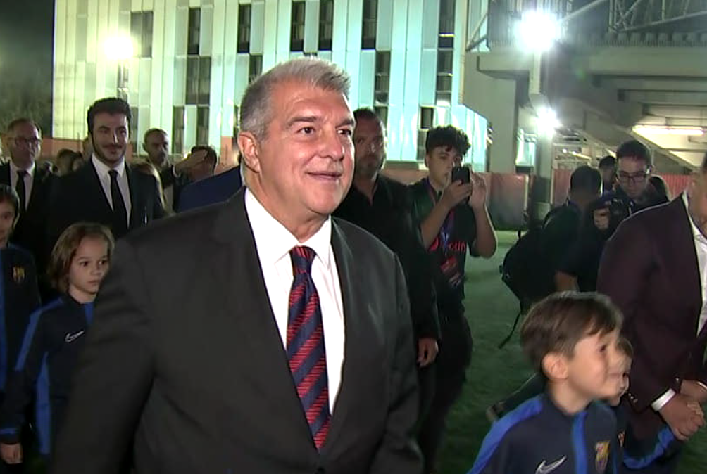 Joan Laporta a venit în România. Sursa: captură AntenaSport