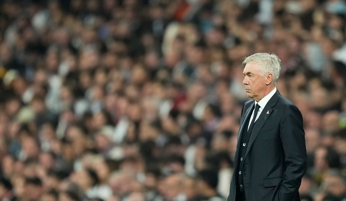 Carlo Ancelotti, în timpul meciului dintre Real Madrid și AC Milan, din UEFA Champions League.