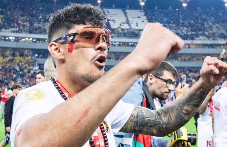 Florinel Coman, spectator de lux la FCSB – Midtjylland! Alături de cine a fost surprins pe Arena Naţională