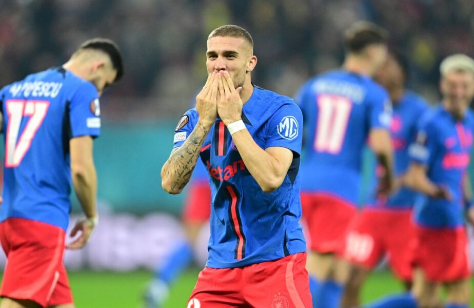 Daniel Bîrligea, gol după 7 secunde în repriza secundă din FCSB – Midtjylland! Fază incredibilă pe Arena Naţională