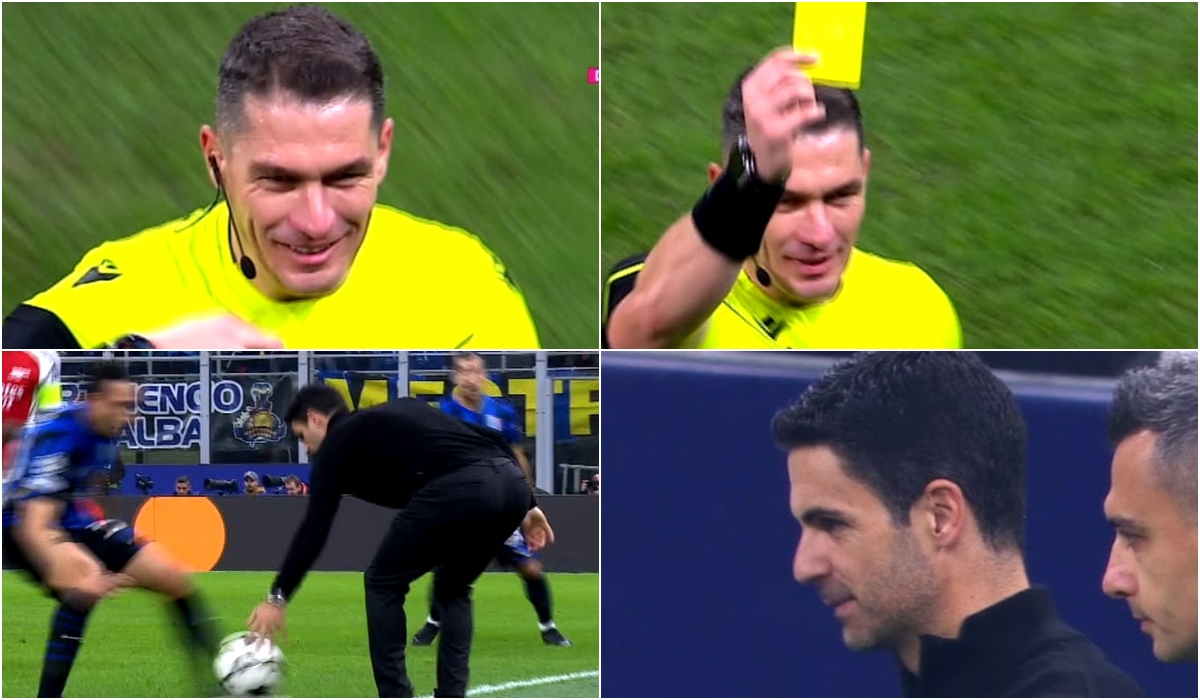 Cum a ajuns Istvan Kovacs să îi acorde cartonaş galben lui Mikel Arteta pentru henţ. Fază rară în Inter – Arsenal 1-0