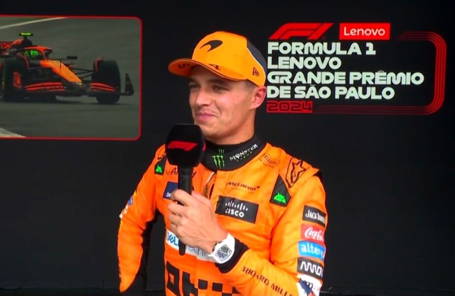 Lando Norris, prima reacţie după ce a obţinut pole-position-ul în Marele Premiu al Braziliei: „Sunt surprins, dar foarte fericit”