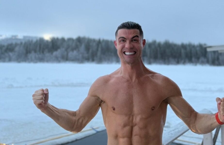 Cristiano Ronaldo a oferit imagini virale, în Laponia! Provocarea acceptată de starul lusitan: „E doar puțin frig!”