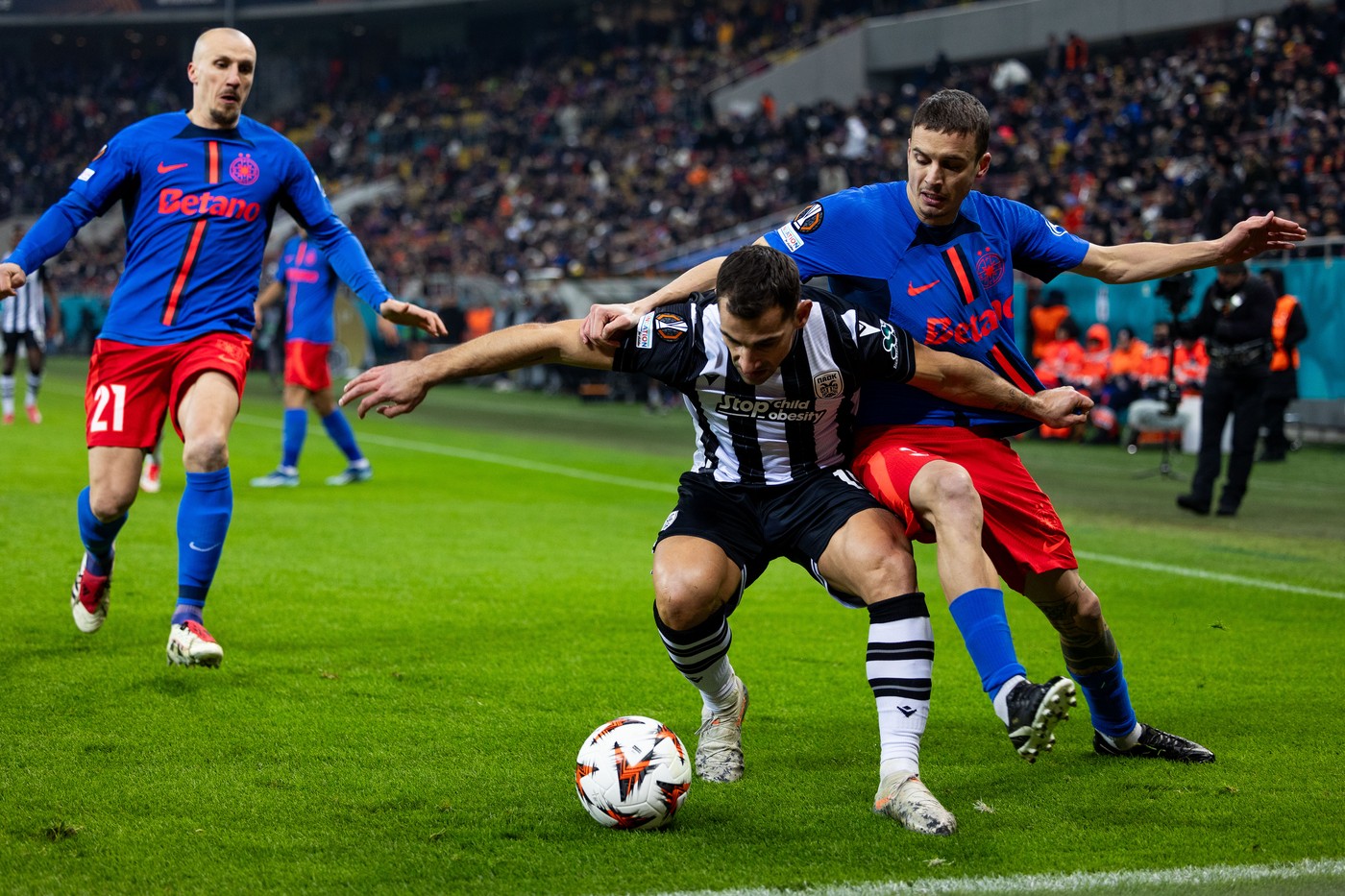 Jonny of PAOK FC and Juri Cisotti of FCSB in action during the UEFA Europa League, League phase football match between FCBS and Manchester United on 30 January 2025 at National Arena in Bucharest, Romania - Photo Mihnea Tatu / Lightspeed Images / DPPI
FOOTBALL - EUROPA LEAGUE - FCBS v MANCHESTER UNITED, , Bucharest, Roumanie - 30 Jan 2025,Image: 966564044, License: Rights-managed, Restrictions: , Model Release: no