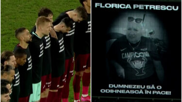 Moment de reculegere înainte de CFR Cluj – Dinamo, în memoria mamei lui Dan Petrescu! Mesajul emoționant afișat de jucători