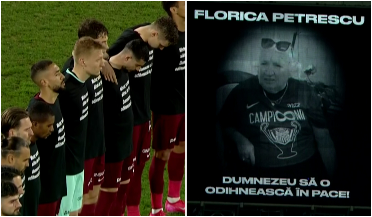 Moment de reculegere înainte de CFR Cluj – Dinamo, în memoria mamei lui Dan Petrescu! Mesajul emoționant afișat de jucători