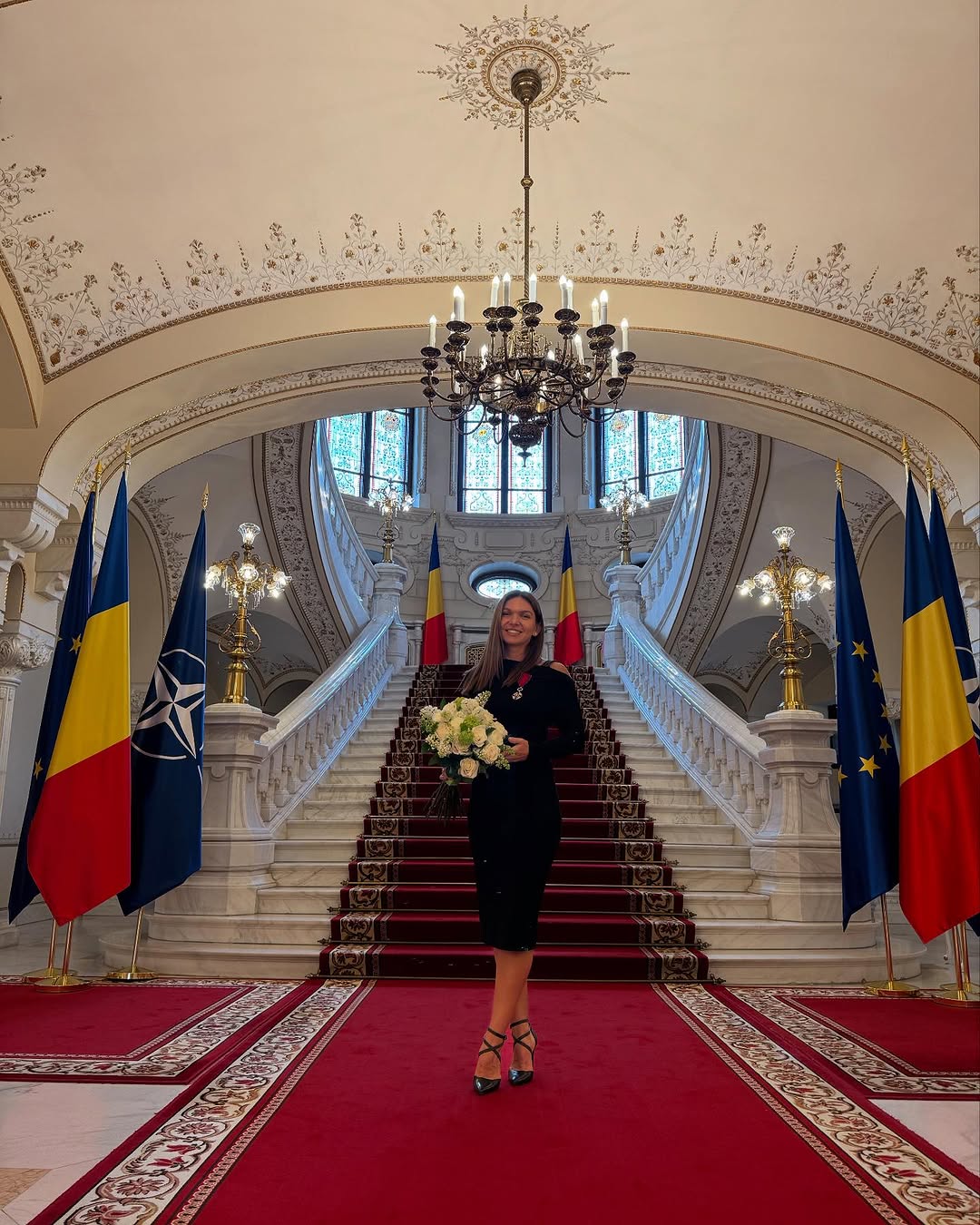 Simona Halep, la Palatul Cotroceni / Instagram Simona Halep