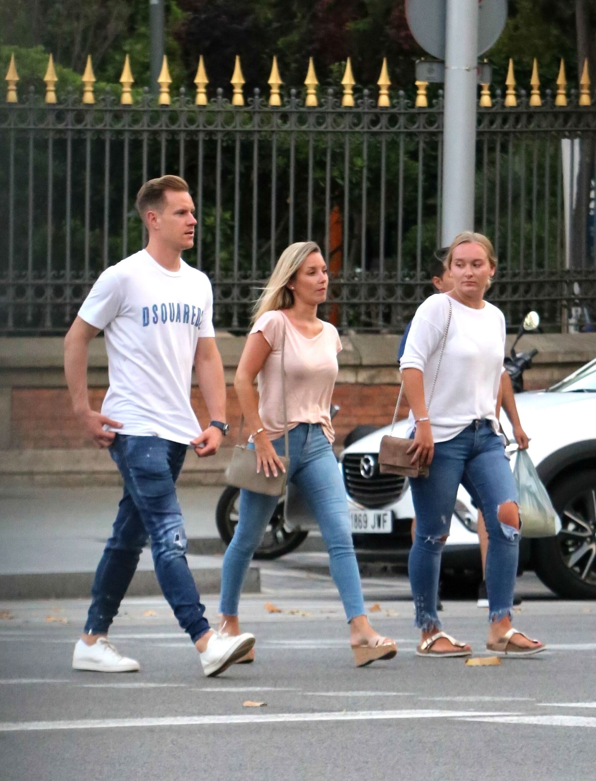 BGUK_1285463 - ** RIGHTS: WORLDWIDE EXCEPT IN AUSTRIA, BELGIUM, GERMANY, LUXEMBOURG, NETHERLANDS, SPAIN, SWITZERLAND ** Barcelona, SPAIN  -   *EXCLUSIVE*  - German footballer and Barcelona goalkeeper Marc Ter Stegen looking casual and relaxed as he goes for dinner at Parco Sushi with his wife Daniela Jehle in Barcelona.

Pictured: Marc Ter Stegen

BACKGRID UK 10 JULY 2018 

UK: +44 208 344 2007 / uksales@backgrid.com

USA: +1 310 798 9111 / usasales@backgrid.com

*UK Clients - Pictures Containing Children
Please Pixelate Face Prior To Publication*